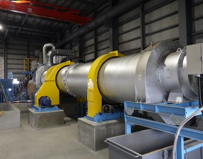 油混り汚泥乾燥無害化 ロータリードライヤー