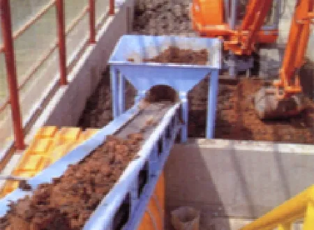 汚泥焼却灰リサイクルフロー ②汚泥をオディクリーンに投入